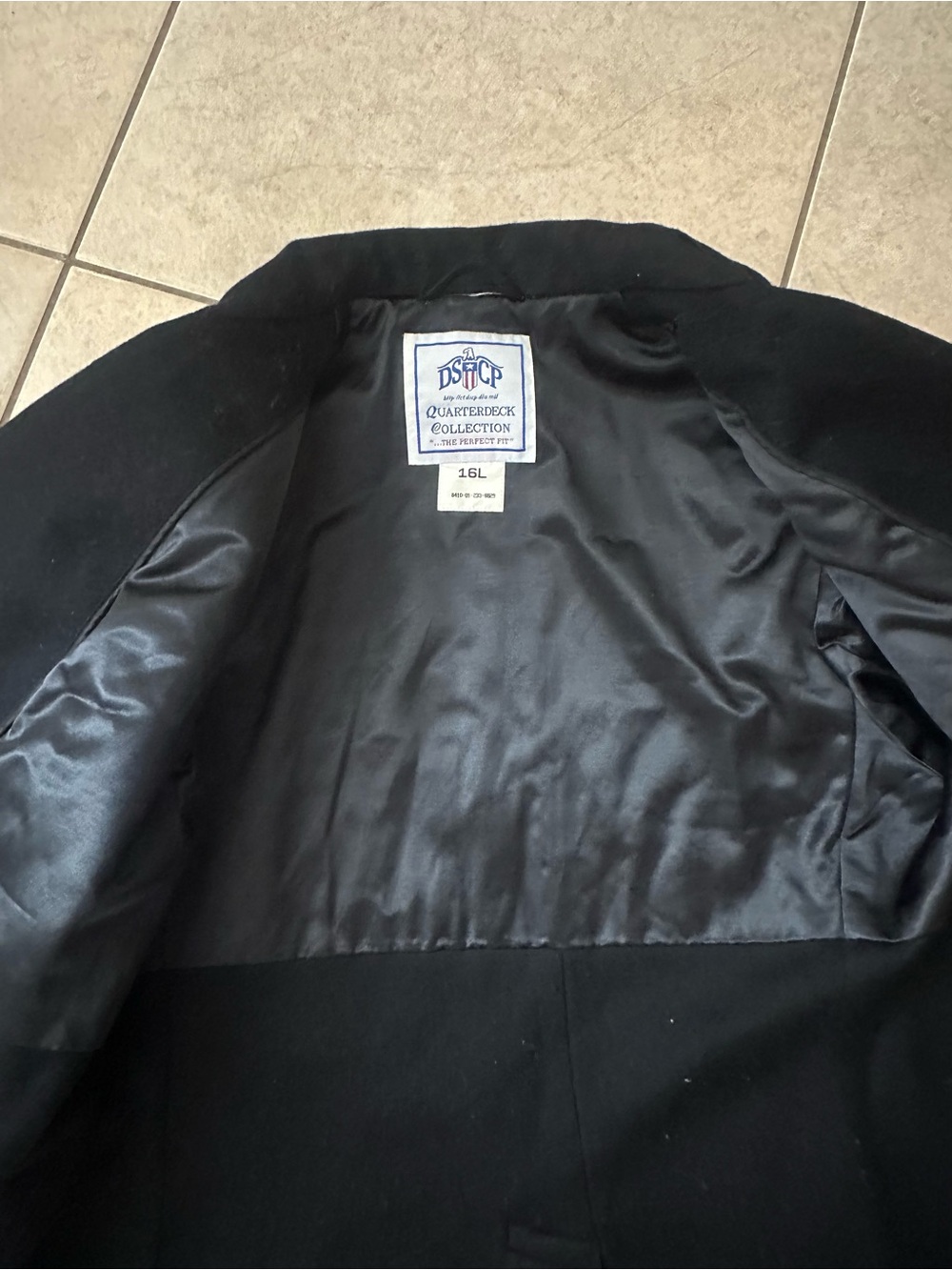 Classic Black Double-Breasted Pea Coat - Picture 4 of 7